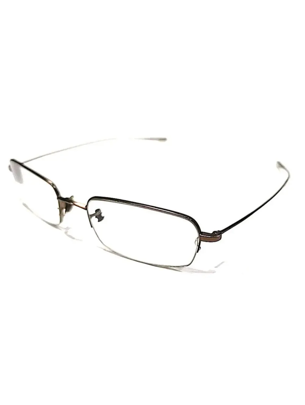 Oliver Peoples OP665 Brown Half Rim Rectangle Eyeglasses 52-19 140 NO Nose Pad